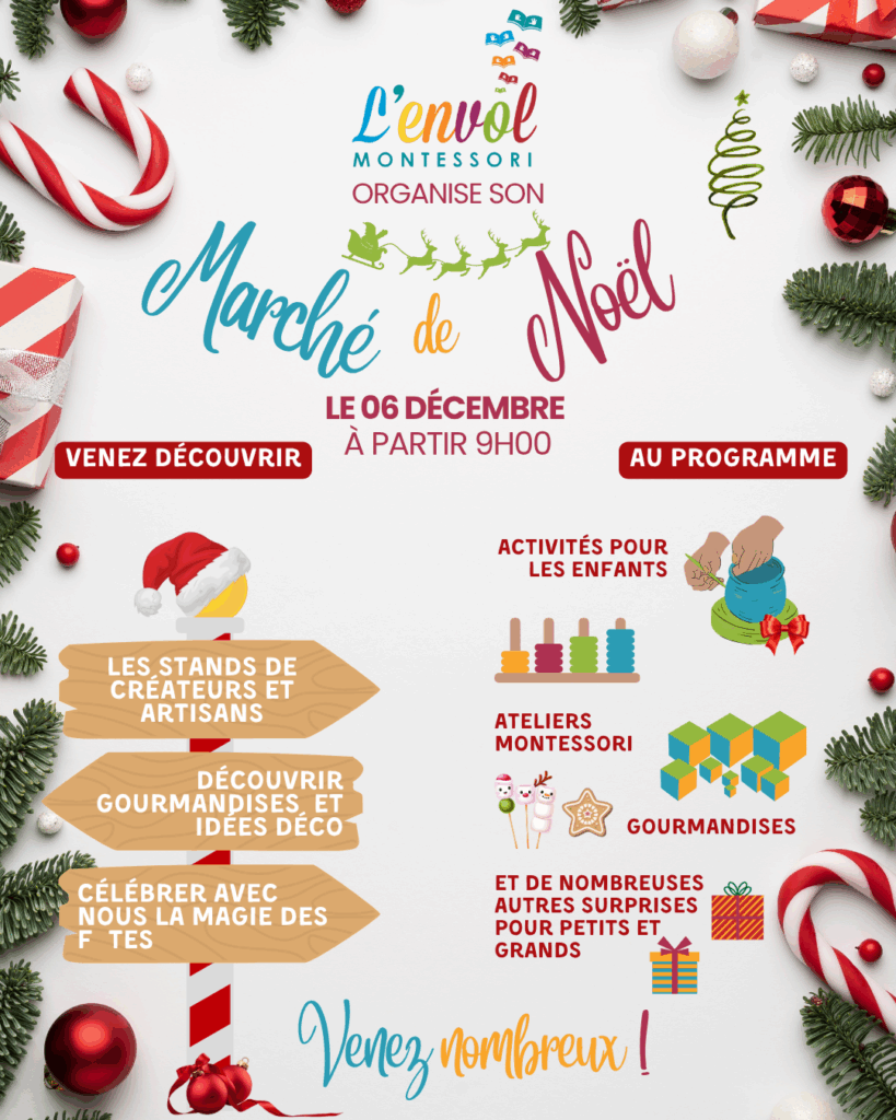 Marché de Noel : affiche pour les familles